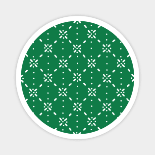 Christmas snowflake on green background Magnet